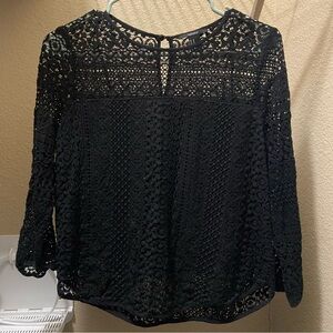 Forever 21 Black 3/4 Length Sleeve Top | Med